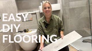 How to put down vinyl plank flooring in bathroom/ Step-by-step