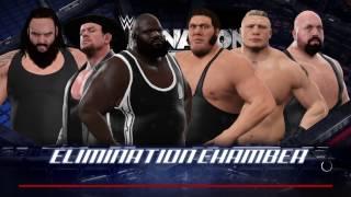 WWE 2K17 Brock VS,Big Show,Mark,Braun,André,Undertaker 6-Man Elimination Chamber Match