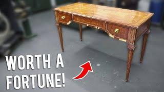 WRECKED Walnut Writing Desk Restoration