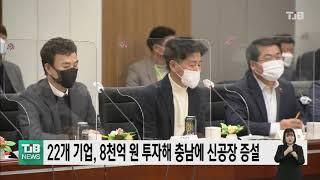 22개 기업, 8천억 원 투자해 충남에 신공장 증설｜ TJB 대전·충남·세종뉴스