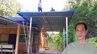 metal sheet thatch  Modern garage roof [ Wiwat ]