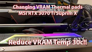 Changing vram/memory thermal pads on MSI RTX 3070 Ti Suprim X