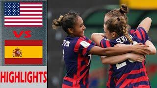 USA vs Spain Extended Highlights & All Goals | Women's Football 2024