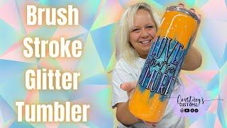 Brush Stroke Glitter Burst Epoxy Tumbler Tutorial