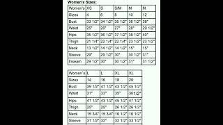 Perfect cutting size for women. Perfect size chart for women's.