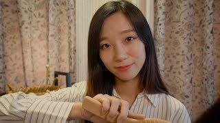 ASMR Cozy Autumn Night Relaxation- whisper, hair brushing, scalp massage