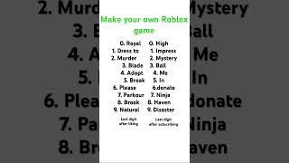 Create your own roblox game #roblox #games