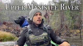 Kayaking and Camping a Wild River in Rain | Upper Manistee River MI