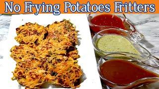 No Frying Potato Fritters  | Potato Snacks | Easy Fritters recipe | How To Make Potato Fritters