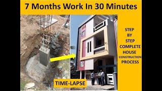 COMPLETE House Construction Process TIME-LAPSE - 7 Months Work In 30 Minutes