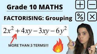 Factorising using Grouping Grade 10 Maths Explanation and examples