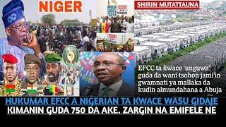 HUKUMAR EFCC A NIGERIAN TA KWACE WASU GIDAJE KIMANIN GUDA 750 DA AKE. ZARGIN NA EMIFELE NE