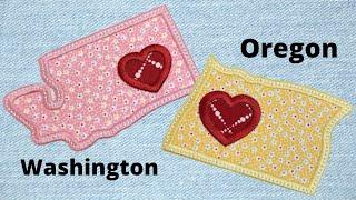 Washington and Oregon Free State Applique Designs - Embroidershoppe.com