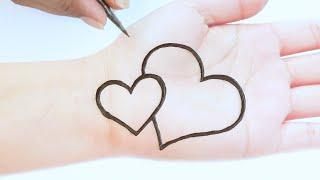 New Easy Heart Mehndi design - Simple Mehndi design - Latest Mehendi design front hand - Just mehndi