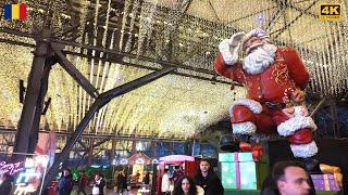  Biggest Christmas Market in Bucharest Walking: Laminor Wonderland 4K HDR