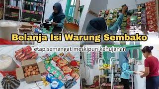 Usaha Warung Sembako | Bongkar Dan menata belanjaan Di Saat Hujan