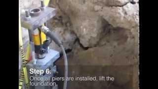 Push Pier Installation for a Slab Foundation