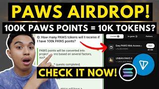 PAWS AIRDROP! ELIGIBILITY CRITERIA AND TGE RELEASED! PAWS POINTS CONVERTED TO PAWS TOKENS!