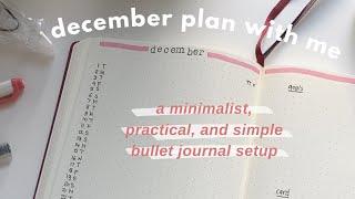 VERY simple plan with me december 2020 | minimalist bullet journal setup