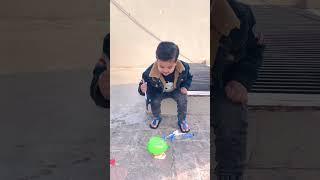 Anaya Enjoying Popping Water Balloon 