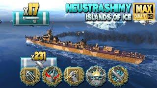 Destroyer Neustrashimy: MVP on map Islands of Ice - World of Warships