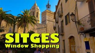 Sitges, Catalonia, Spain 4K UHD - People Watching & Window Shopping in a Scenic Mediterranean Town