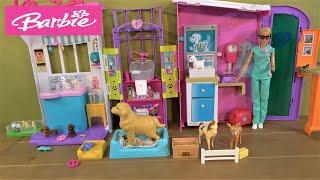 Barbie and Ken Pet Care Story: Barbie Pet Clinic, Chelsea's Train, Skippers New House, Barbie Pets