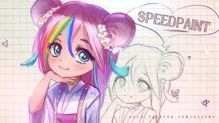 Chibi Mascot. Spring ver. (Speedpaint Process) | Axsens