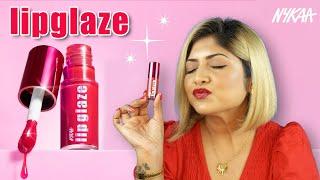 *NEW* Nykaa Lip Glaze High Pigment Lip Gloss Oil - Cherry Custard Review| #justbarnaa #nykaa