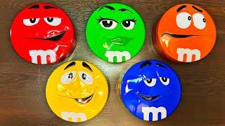 Satisfying Video | Glossy Containers with Yummy M&M'S Chocolate Candy Big ASMR Unpacking