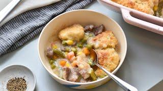 Beef And Drop Biscuit Casserole Recipe