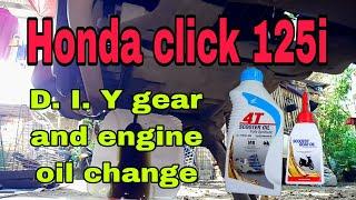 honda click 125i d. i. y change oil and gear oil change @dexManTV9816
