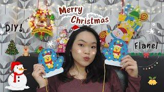  MERRY CHRISTMAS EVERYONE ️ ! DIY HIASAN NATAL SNOWMAN & RAINDEER DARI KAIN FLANEL & LAMPU ️