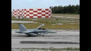 USMC FA 18 taxiing Midway Atoll NWR Henderson Field Aug 2 2012 J Klavitter USFWS