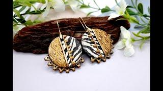 Unusual Attractive Earrings - Animal Print and Steampunk Trend out of Polymer Clay - For Beginners