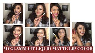 MyGlamm LIT Liquid Matte Lipstick, Swatches, Review | Ekta