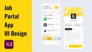 Job Portal App Design | Adobe XD