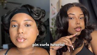 Pin curls tutorial using a flat iron....quick and easy