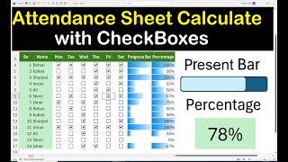 How To Make CheckBoxes Attendance Sheet in Excel