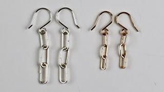 Simple Wire Chain Link Dangling Earrings Tutorial