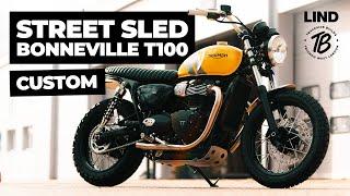 Triumph Yellow Custom Bonneville T100 | Street Sled | Trackside Builds