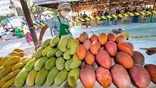 Huge Mangoes!! FARMER’S MARKET FOOD!  | Jing Jai Market (ตลาดจริงใจ), Chiang Mai, Thailand!