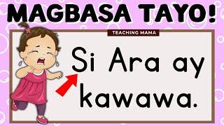 MAGBASA TAYO! | PAGSASANAY SA PAGBASA NG TAGALOG | LEARNING VIDEOS FOR KINDER| TEACHING MAMA