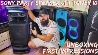 Sony ULT Tower 10 Unboxing and First Impressions +SOUND  TEST @ MAX  Volume VS JBL Partybox Ultimate