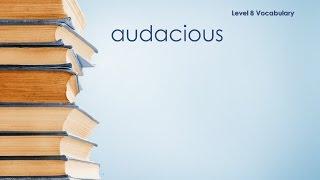 Level 8 Vocabulary - Audacious - Definition \ Meaning