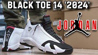 Air Jordan 14 Retro 'Black Toe' 2024 Sneaker Review & On Feet