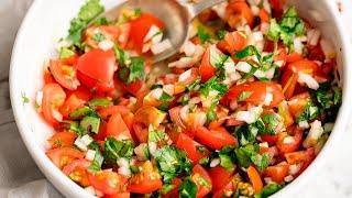 Super Simple Refreshing Side Dish for your Curry! This is my Tomato, Onion & Coriander Salad