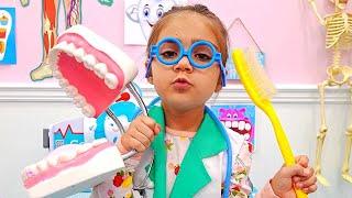 Мия рассказывает Артему как важно чистить зубы | Мия Настя и Артем