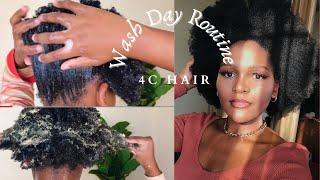 4C NATURAL HAIR WASH DAY ROUTINE! (START to FINISH) | Transitioning | Products