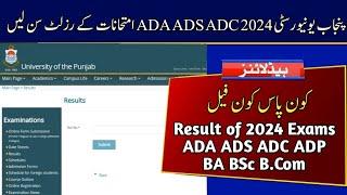 PU ADA ADS ADC 2024 Exams Result | Result of BA BSc B.Com 2024 Exams | Punjab University